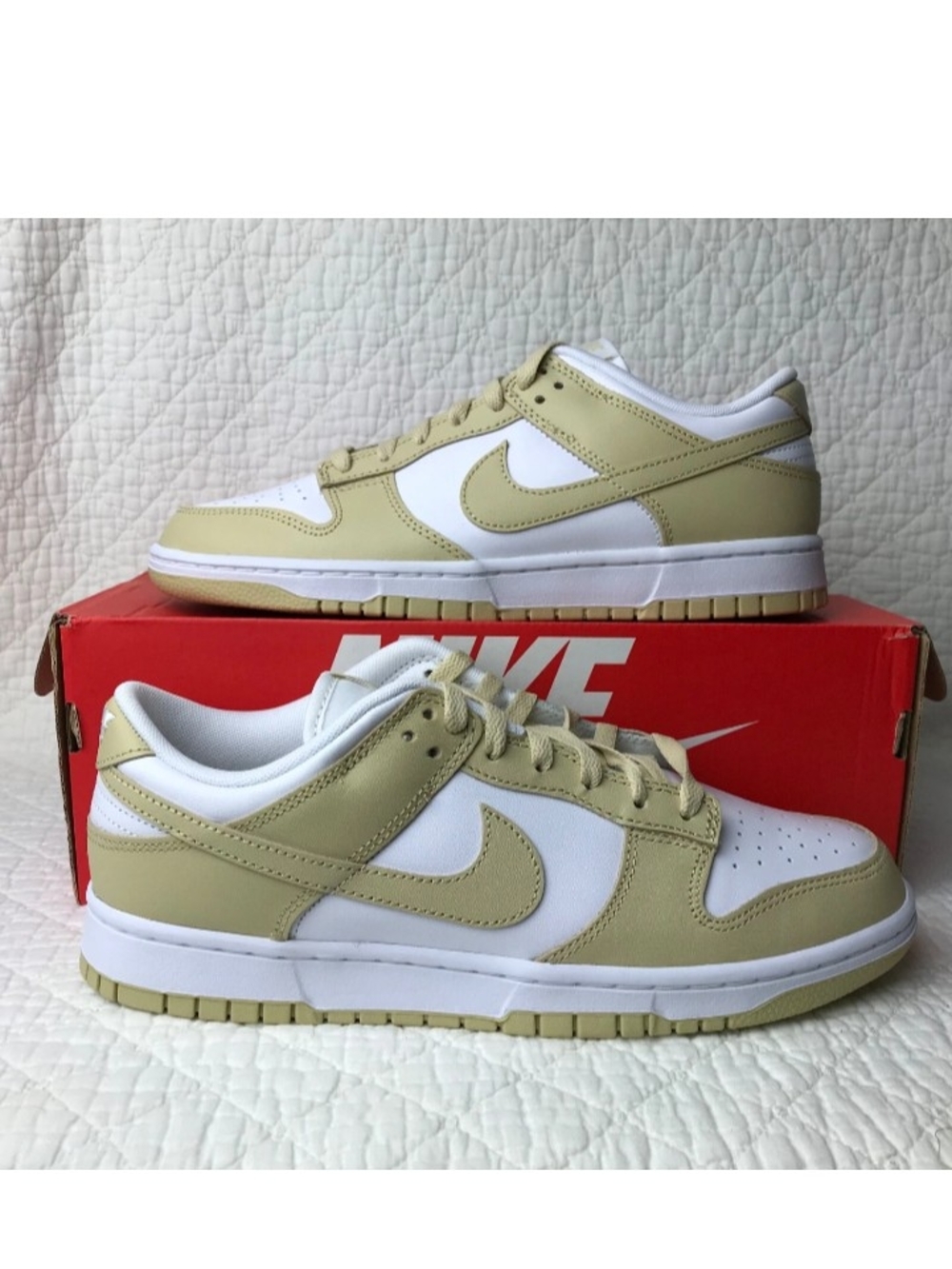 Nike Dunk Low Retro BTTYS Shoes Men’s SZ 8 White/Team Gold DV0833-100